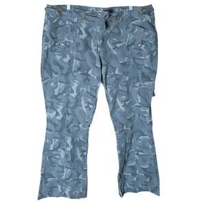 Vintage LEI Women 20W Gray Camouflage Cargo Y2k Flare Pants